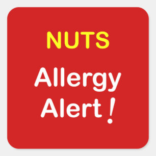 Pegatina Cuadrada c1 - Alerta alérgica - NUTS.