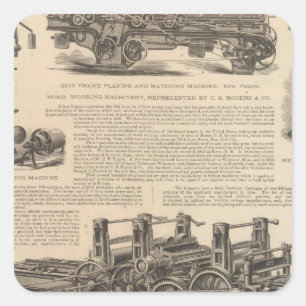 Pegatina Cuadrada C B Rogers y Company