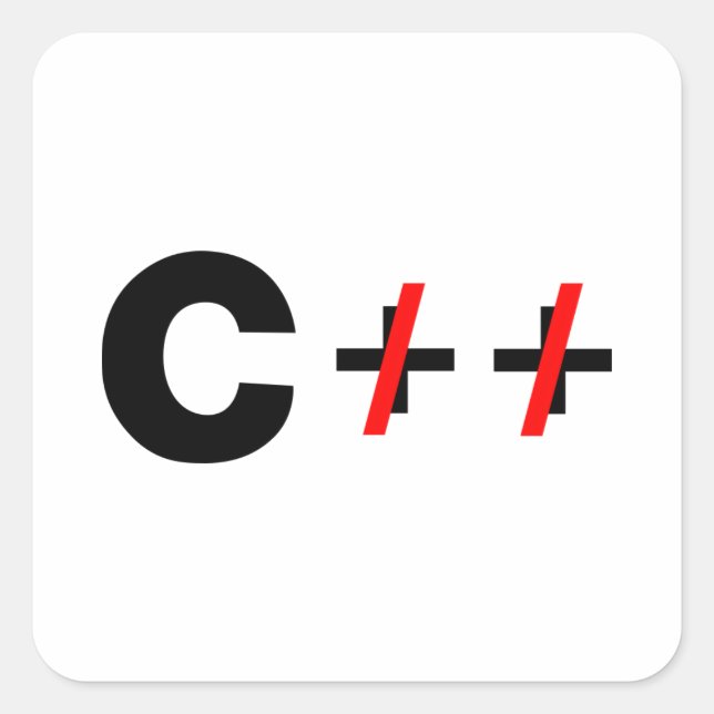 Pegatina Cuadrada C, no C++ (Anverso)