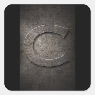 Pegatina Cuadrada C Pegatinas Metalizado de monograma