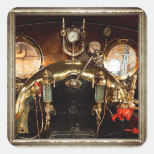 Pegatina Cuadrada Cab. motor de vapor