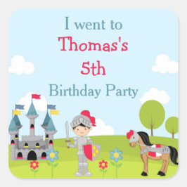 Pegatina Cuadrada Caballero de pelo negro lindo 'Fui a'