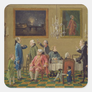 Pegatina Cuadrada Caballeros británicos en la casa de Sir Horace Man