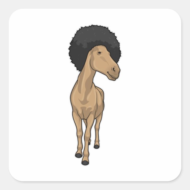 Pegatina Cuadrada Caballo Afro (Anverso)