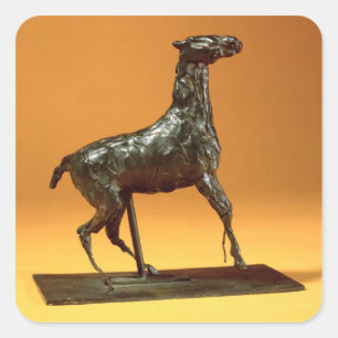 Pegatina Cuadrada Caballo Caracoling (bronce)