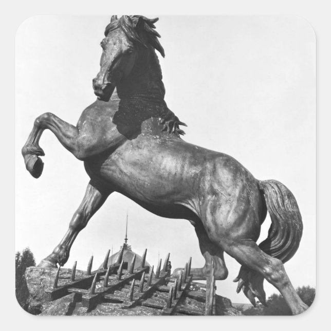 Pegatina Cuadrada Caballo con flecha (Anverso)
