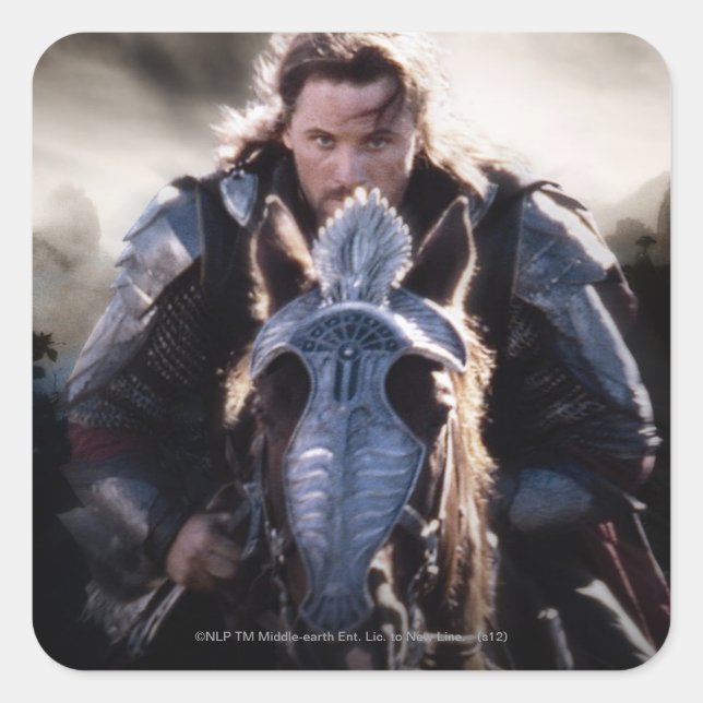 Pegatina Cuadrada Caballo de Aragorn (Anverso)