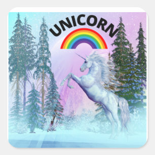 Pegatina Cuadrada Caballo Fantasy Unicorn