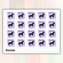 Caballo negro sobre lilac - monograma |