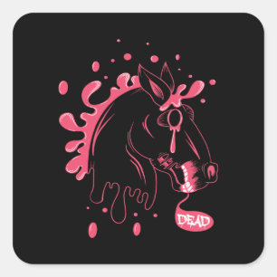 Pegatina Cuadrada Caballo oscuro