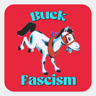 Pegatina Cuadrada Caballo retro lindo - Fascismo burdo