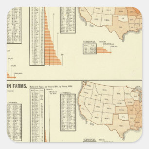 Pegatina Cuadrada Caballos, mulas, asnos, ovejas