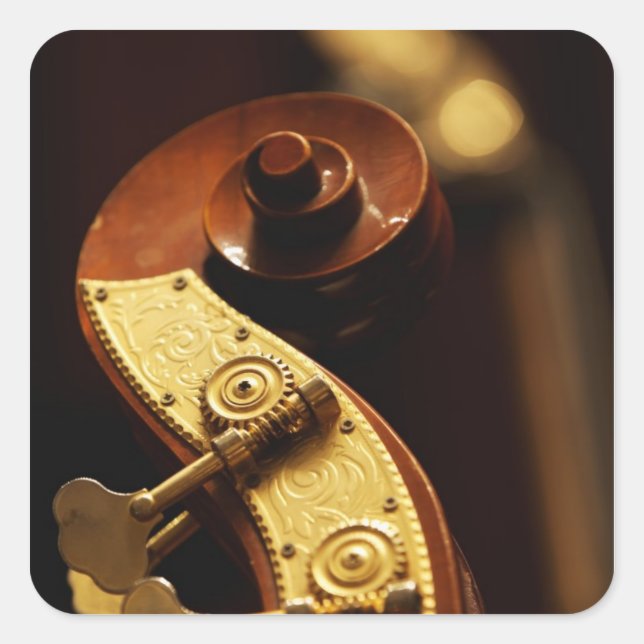 Pegatina Cuadrada Cabecera de bajo doble 2 (Anverso)