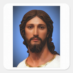 Pegatina Cuadrada Cabeza de Cristo por Mark Edward Westerfield según