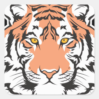 Pegatina Cuadrada cabeza de tigre de bengala