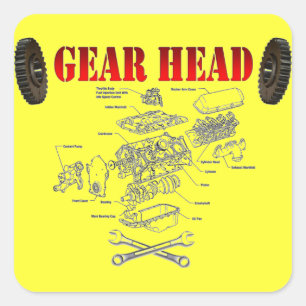 PEGATINA CUADRADA CABEZA DEL ENGRANAJE