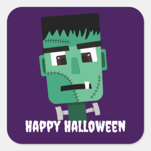 Pegatina Cuadrada Cabeza del Monstruo de Frankenstein