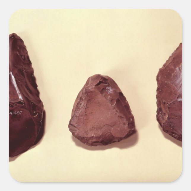 Pegatina Cuadrada Cabezas de hacha de Flint (Anverso)