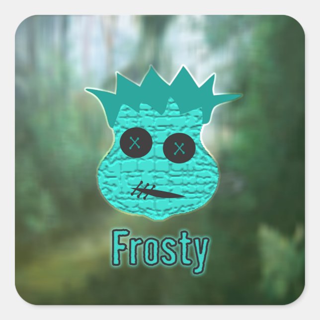 Pegatina Cuadrada Cabezas de vudú ~ pantano (Anverso)