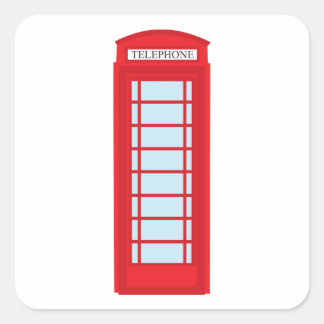 Pegatina Cuadrada Cabina de teléfono de Londres
