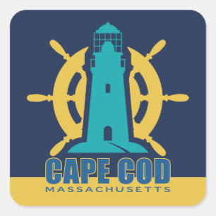 Pegatina Cuadrada Cabo Cod Massachusetts