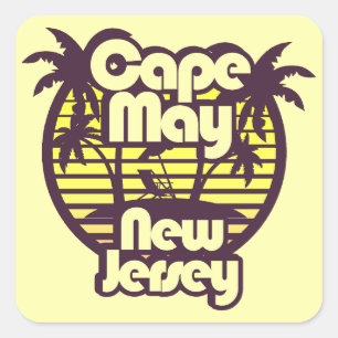 Pegatina Cuadrada Cabo de mayo, Nueva Jersey