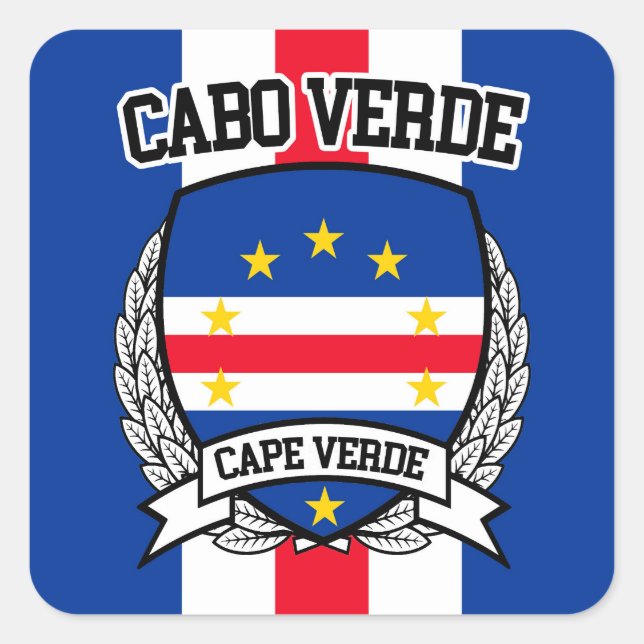 Pegatina Cuadrada Cabo Verde (Anverso)