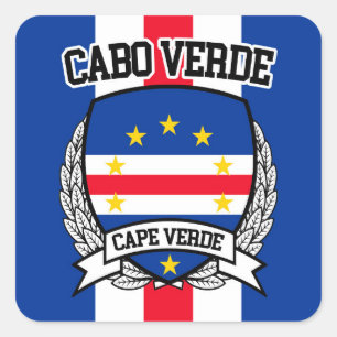 Pegatina Cuadrada Cabo Verde