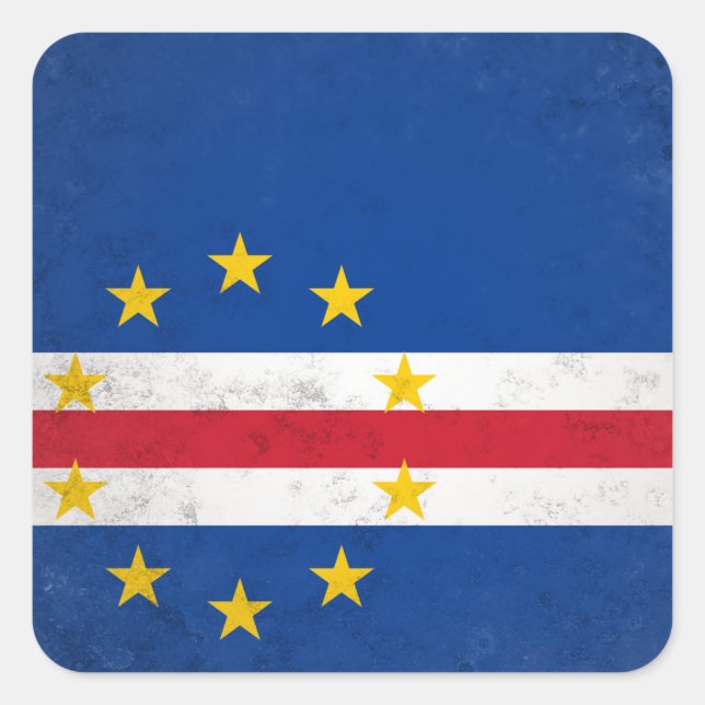 Pegatina Cuadrada Cabo Verde (Anverso)