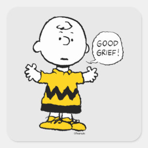 Pegatina Cuadrada Cacahuetes   Buen dolor Charlie Brown