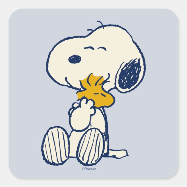 Pegatina Cuadrada Cacahuetes en flor (Anverso)