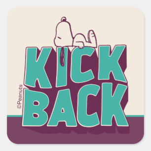 Pegatina Cuadrada Cacahuetes   Snoopy Kickback