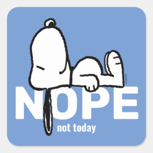 Pegatina Cuadrada Cacahuetes   Snoopy Not Today