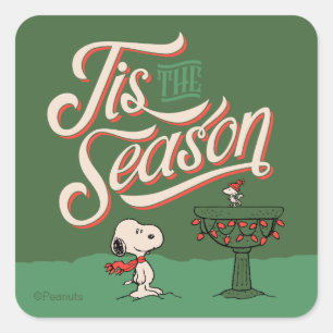 Pegatina Cuadrada Cacahuetes Snoopy y Woodstock Es La Temporada