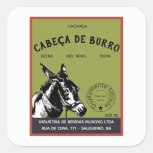 Pegatina Cuadrada Cachaça Donkey Head