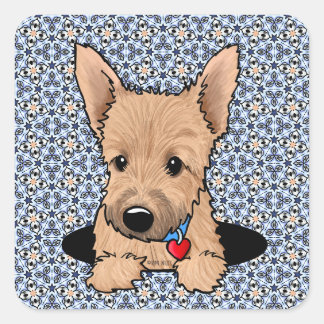 Pegatina Cuadrada Cachorro de Norwich Terrier