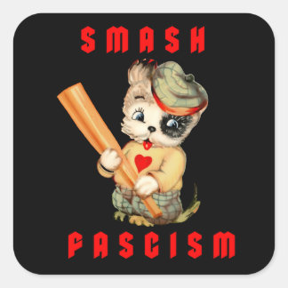 Pegatina Cuadrada Cachorro retro - Fascismo malogrado