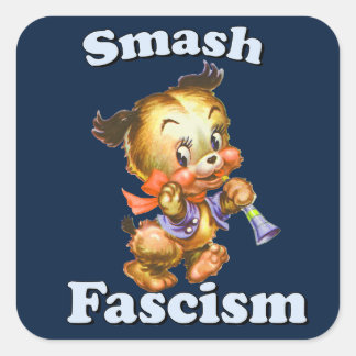 Pegatina Cuadrada Cachorro retro - Fascismo malogrado