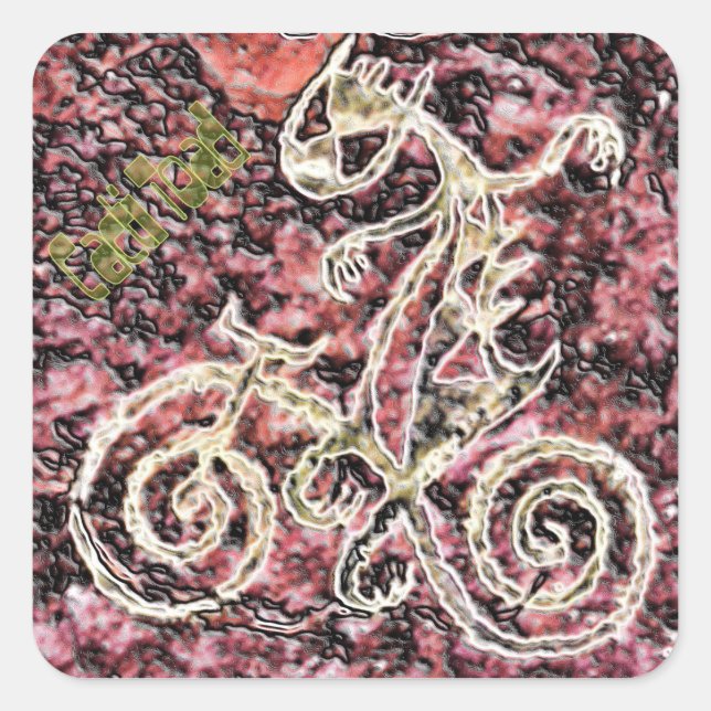 Pegatina Cuadrada Cacti Toad (Anverso)