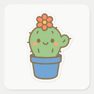 Pegatina Cuadrada Cactus caprichos