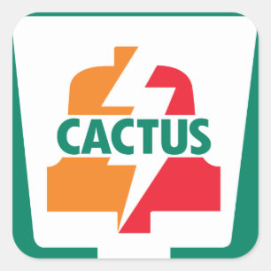 Pegatina Cuadrada Cactus Eleven Bell 1 diseñado por Robitussin