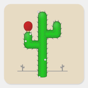 Pegatina Cuadrada Cactus hace perfecto