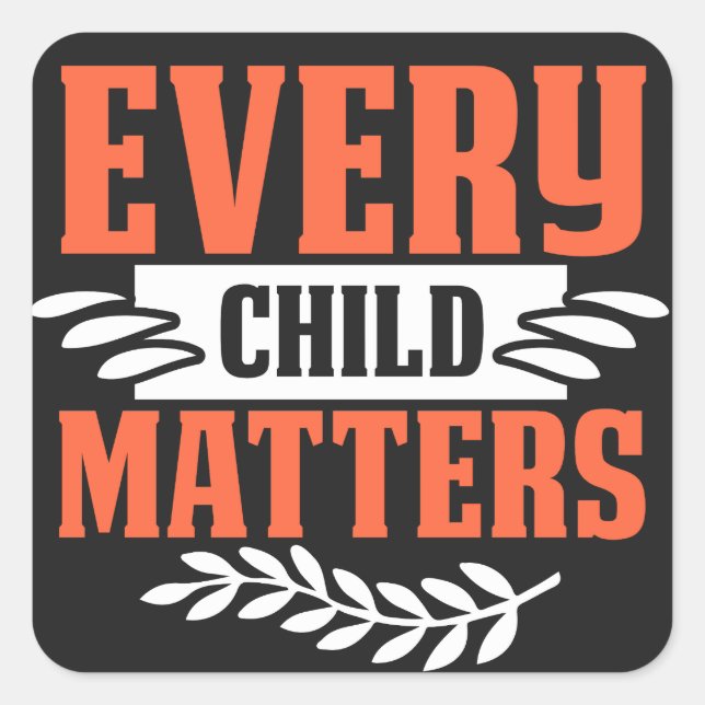 Pegatina Cuadrada Cada niño importa indígena (Anverso)
