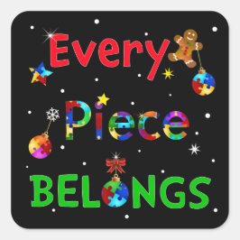 Pegatina Cuadrada Cada pieza pertenece a los Navidades
