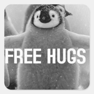 Pegatina Cuadrada Cada uno necesita un abrazo