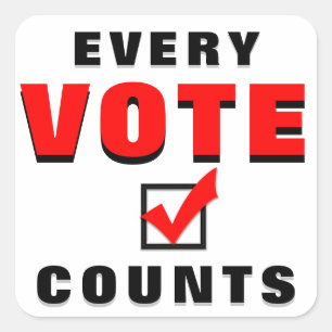 Pegatina Cuadrada Cada voto cuenta