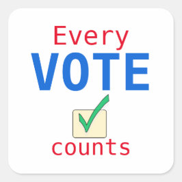 Pegatina Cuadrada Cada Voto Cuenta El Tamaño Personalizado Del Pegat