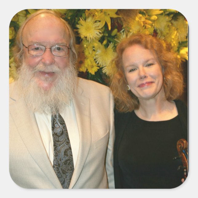 Pegatina Cuadrada Cadenas doradas temblorosas Kenosha Wisconsin (Anverso)