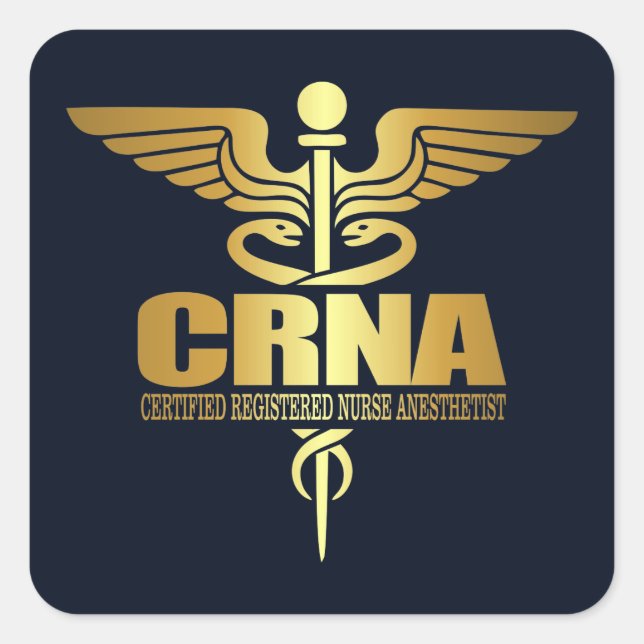 Pegatina Cuadrada Caducto de oro (CRNA) (Anverso)