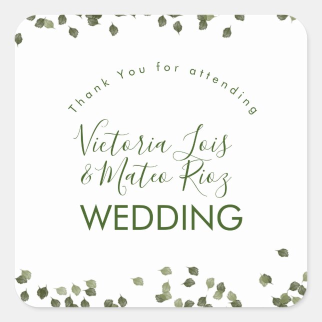 Pegatina Cuadrada Caer en la vegetación otoñal Gracias (Anverso)